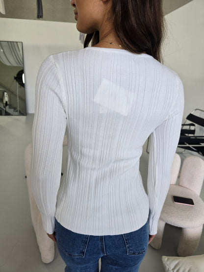 ANGIE KNIT TOP - WHITE
