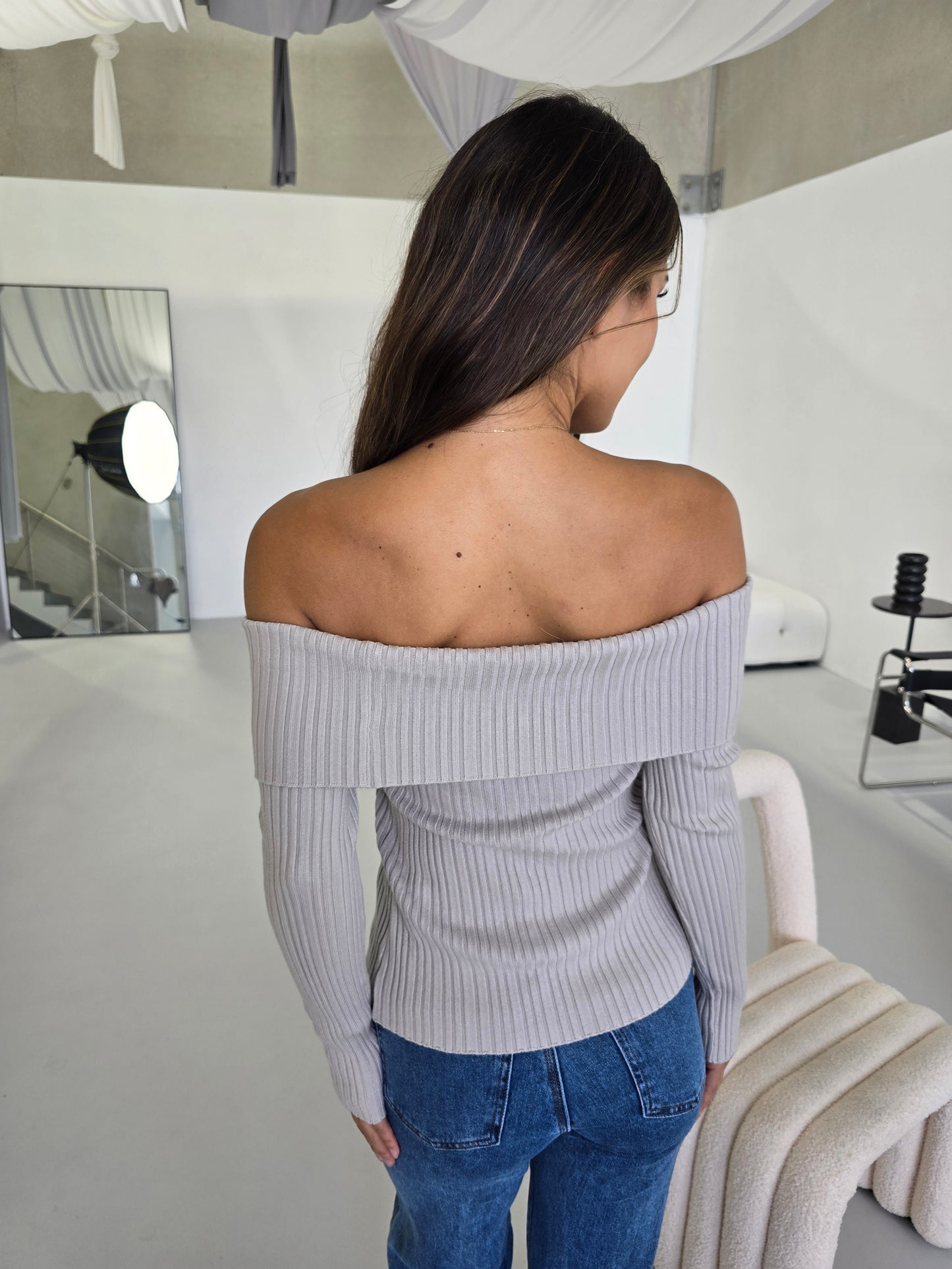 NIESA KNIT TOP - STONE