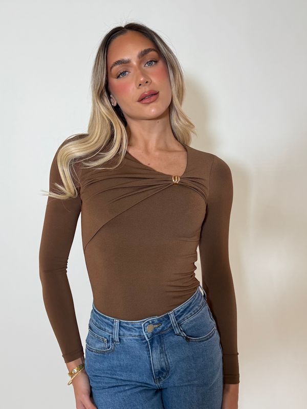 ALICA TOP - ASHBROWN