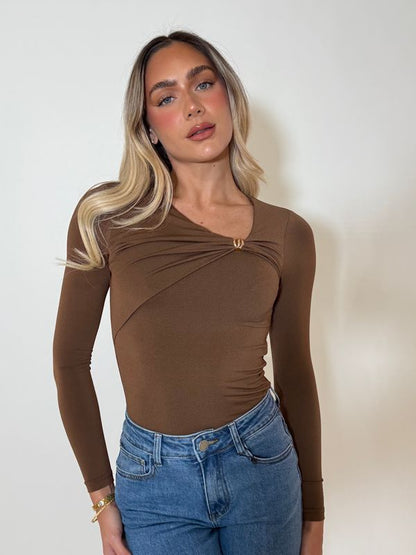 ALICA TOP - ASHBROWN