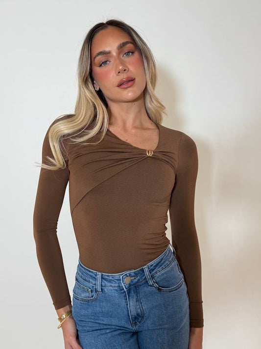 ALICA TOP - ASHBROWN