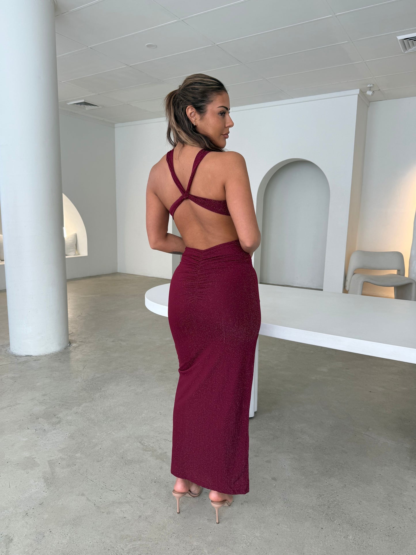 AVERY DRESS - RED SHIMMER