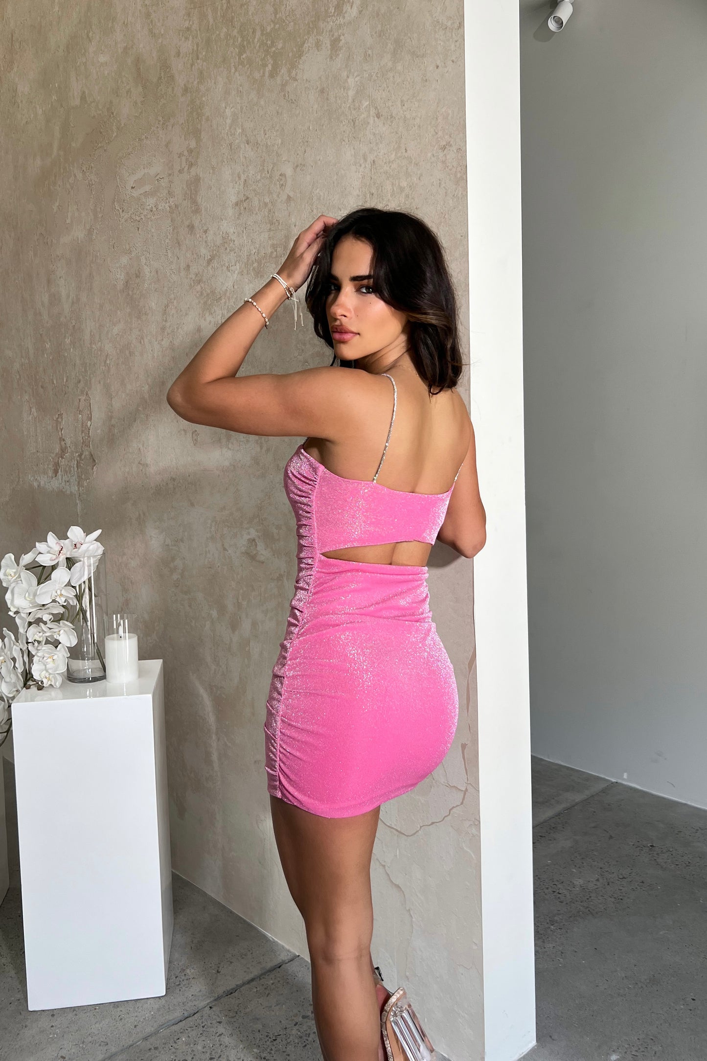 MANON DRESS (SHINNING) - PINK