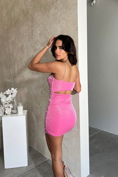MANON DRESS (SHINNING) - PINK
