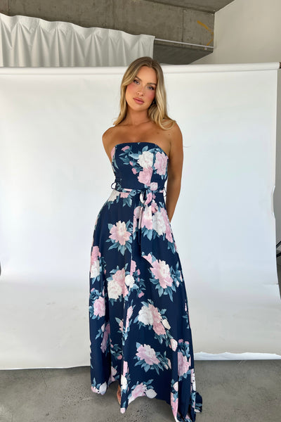 SHARL DRESS - FLORAL NAVY