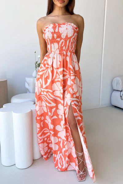 SASKIA DRESS - PINK ORANGE