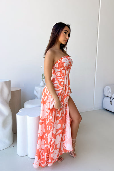 SASKIA DRESS - PINK ORANGE