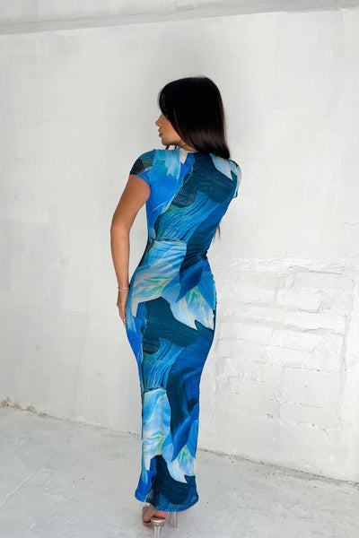 IVANANA DRESS - MULTI BLUE