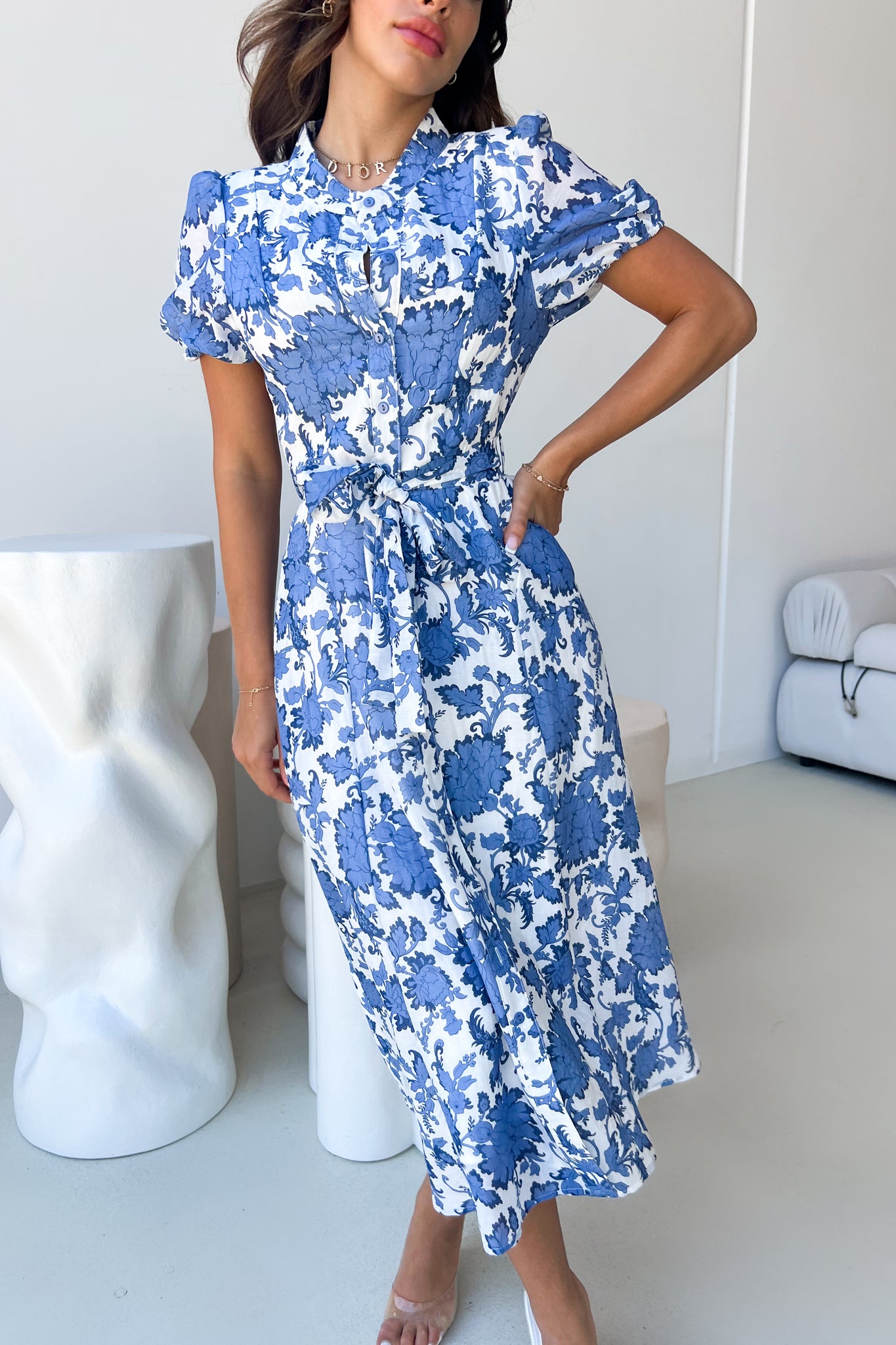 TESSA DRESS - FLORAL BLUE