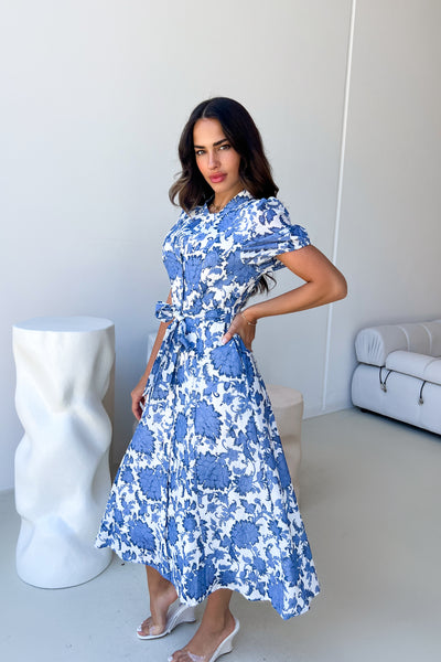 TESSA DRESS - FLORAL BLUE