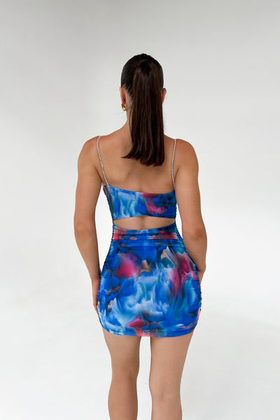 MANON DRESS - MULTI BLUE