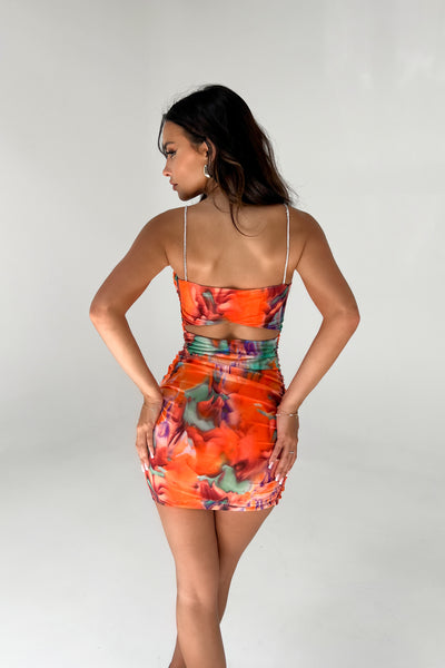 MANON DRESS - MULTI ORANGE