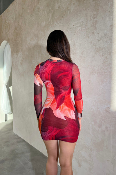 ROZY DRESS - MULTI RED