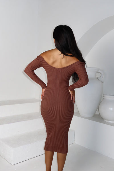 LOCENA DRESS - BROWN