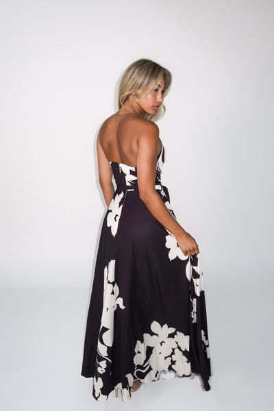 SHARL DRESS - FLORAL BLACK