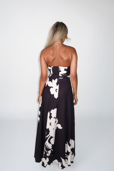 SHARL DRESS - FLORAL BLACK