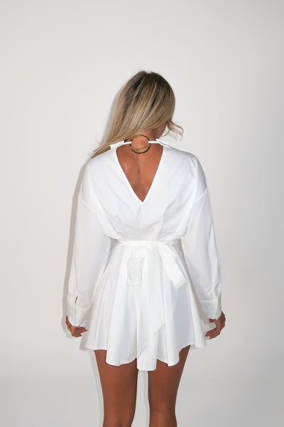 SHELN SHIRT DRESS - WHITE