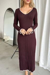 RONSON DRESS - CHOCOLATE BROWN