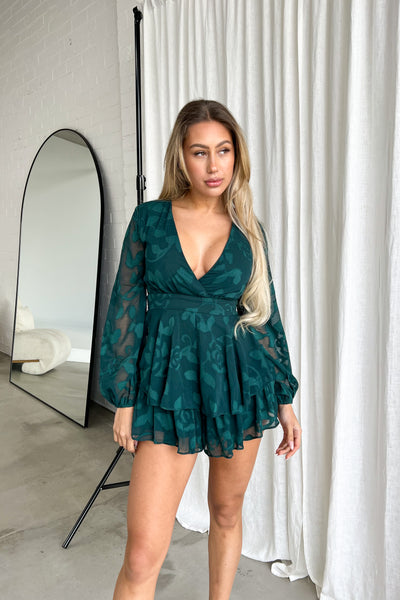 EMELIE PLAYSUIT - EMERALD