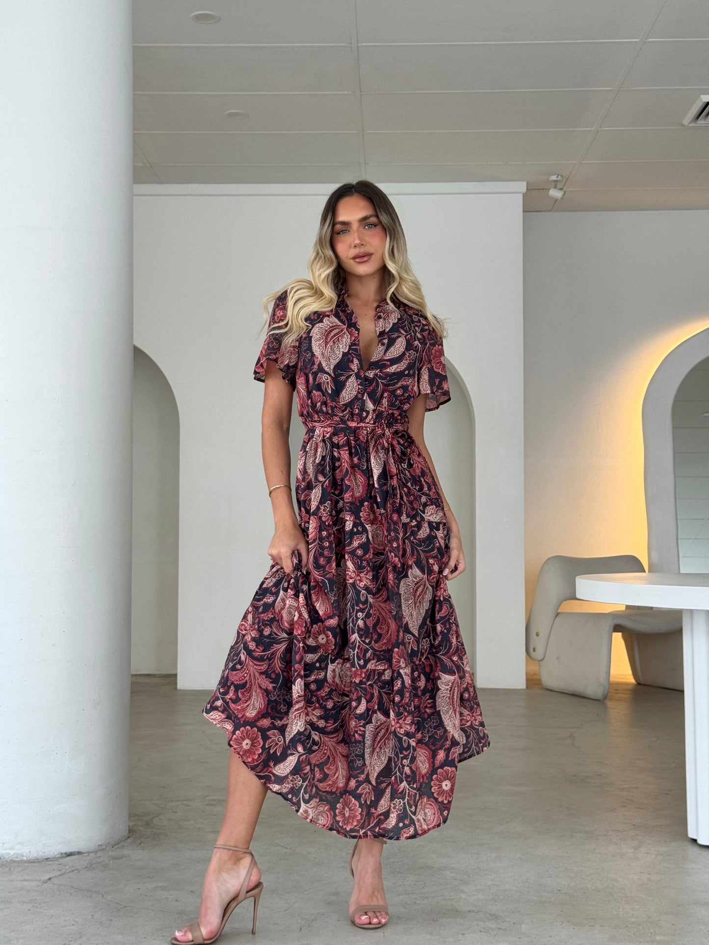 ARICA DRESS - BLACK/RED