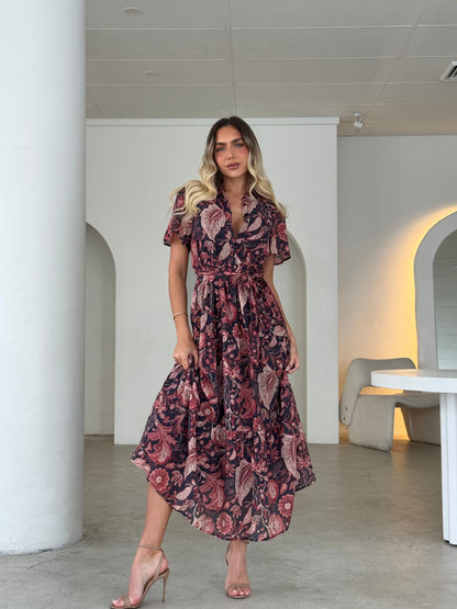 ARICA DRESS - BLACK/RED