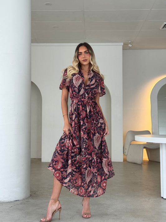 ARICA DRESS - BLACK/RED