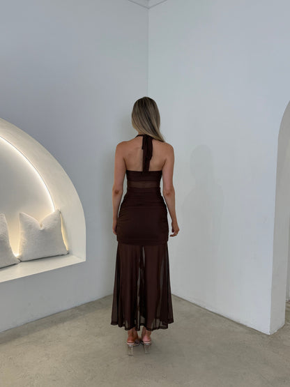 ADDISON DRESS - CHOCOLATE