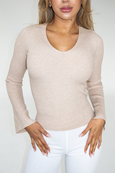 NALFIE KNIT TOP - SAND