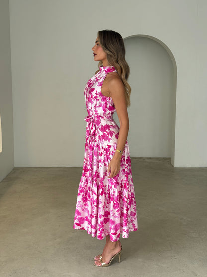 CLARA DRESS - WHITE/PINK