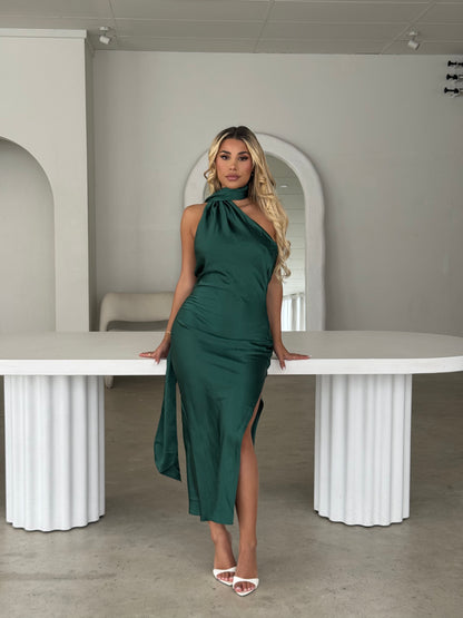ALEXA DRESS - FOREST GREEN