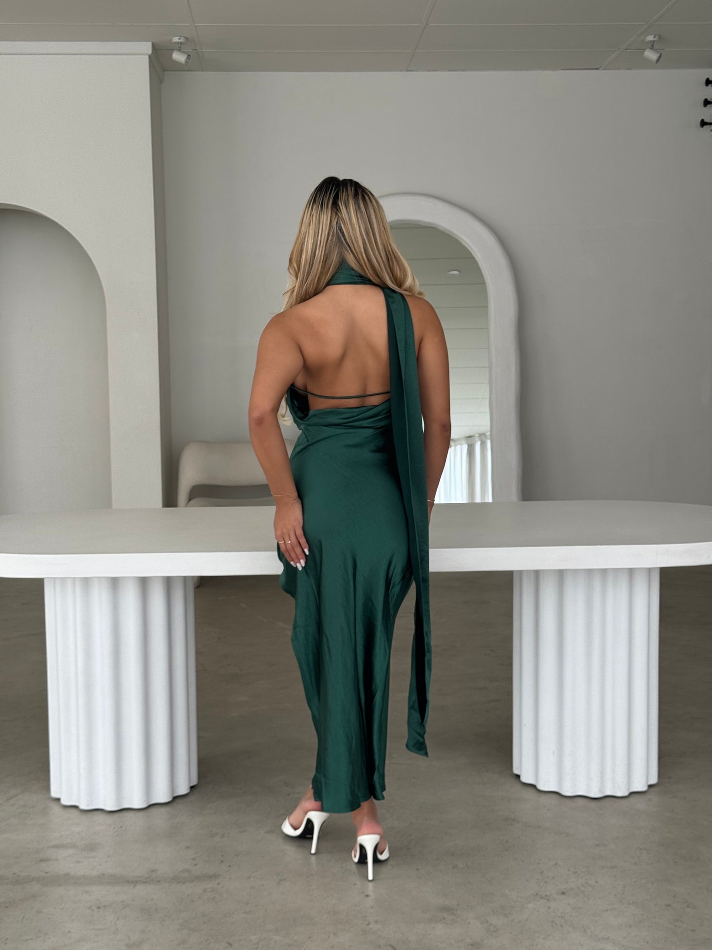 ALEXA DRESS - FOREST GREEN