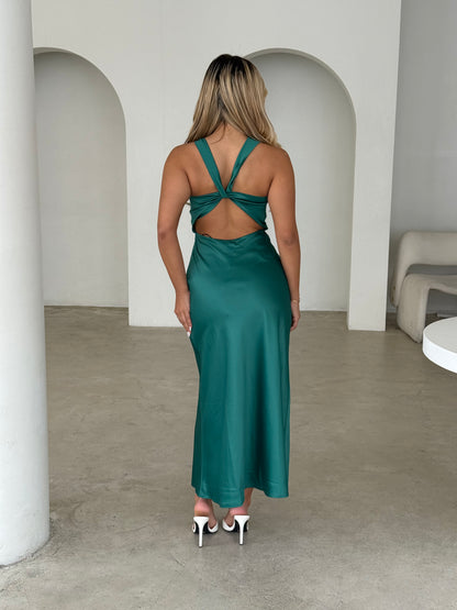 HANA DRESS - EMERALD GREEN