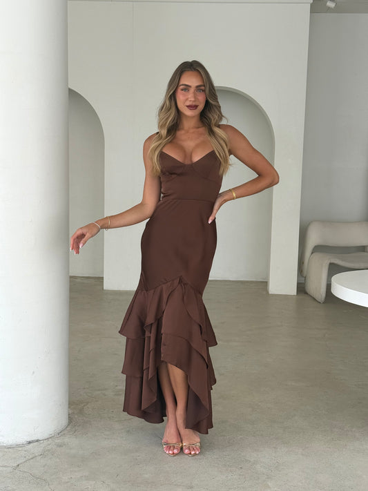 ASTER DRESS - COFFEE