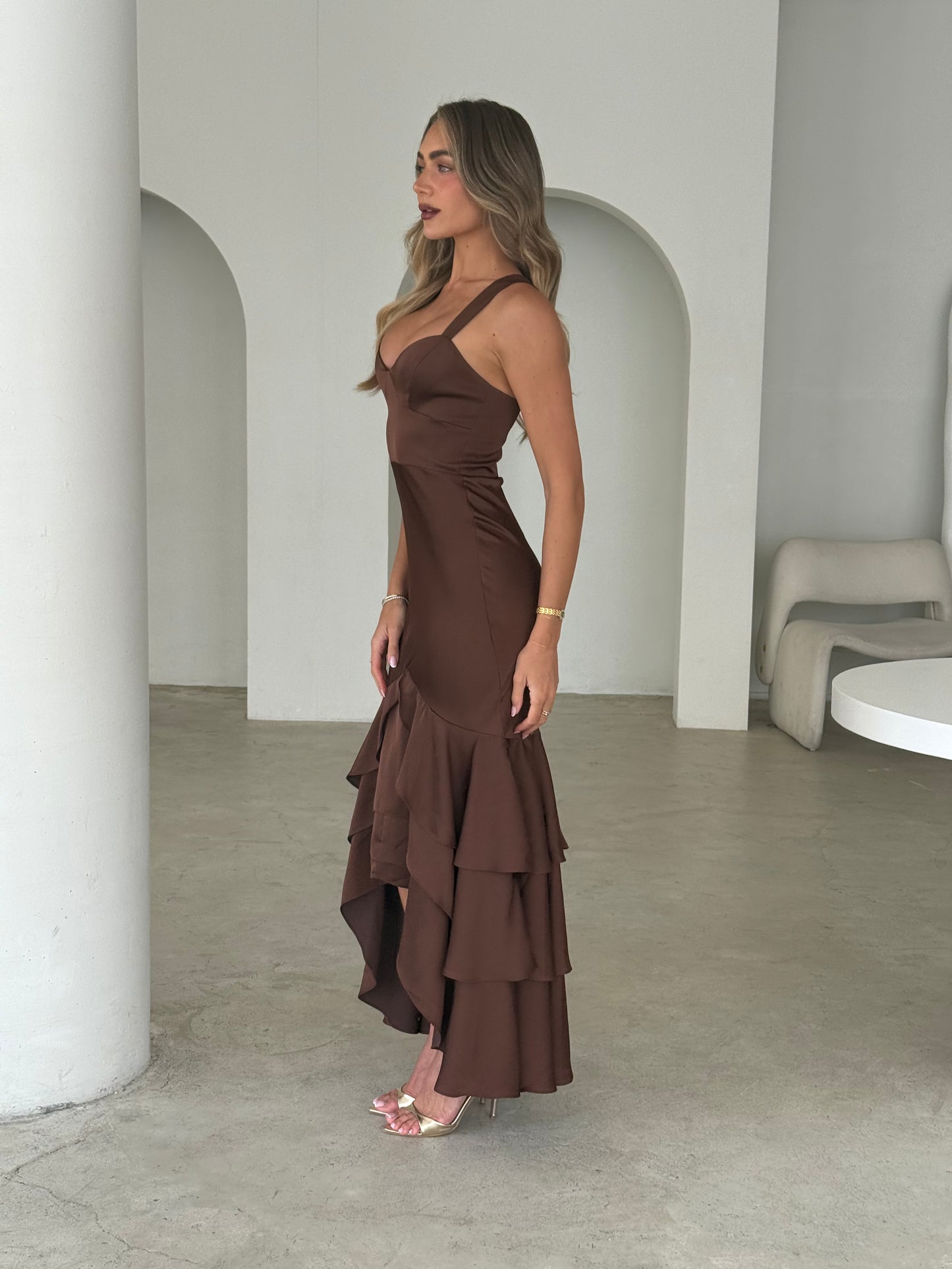 ASTER DRESS - COFFEE