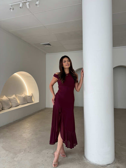 TARA DRESS - WINE