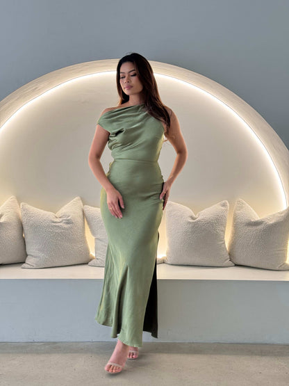 ZENIA DRESS - OLIVE