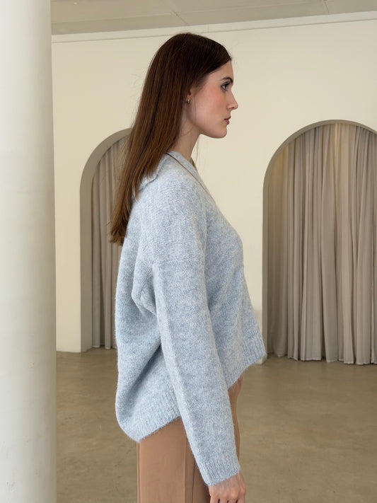 MILIE KNIT TOP - BLUE