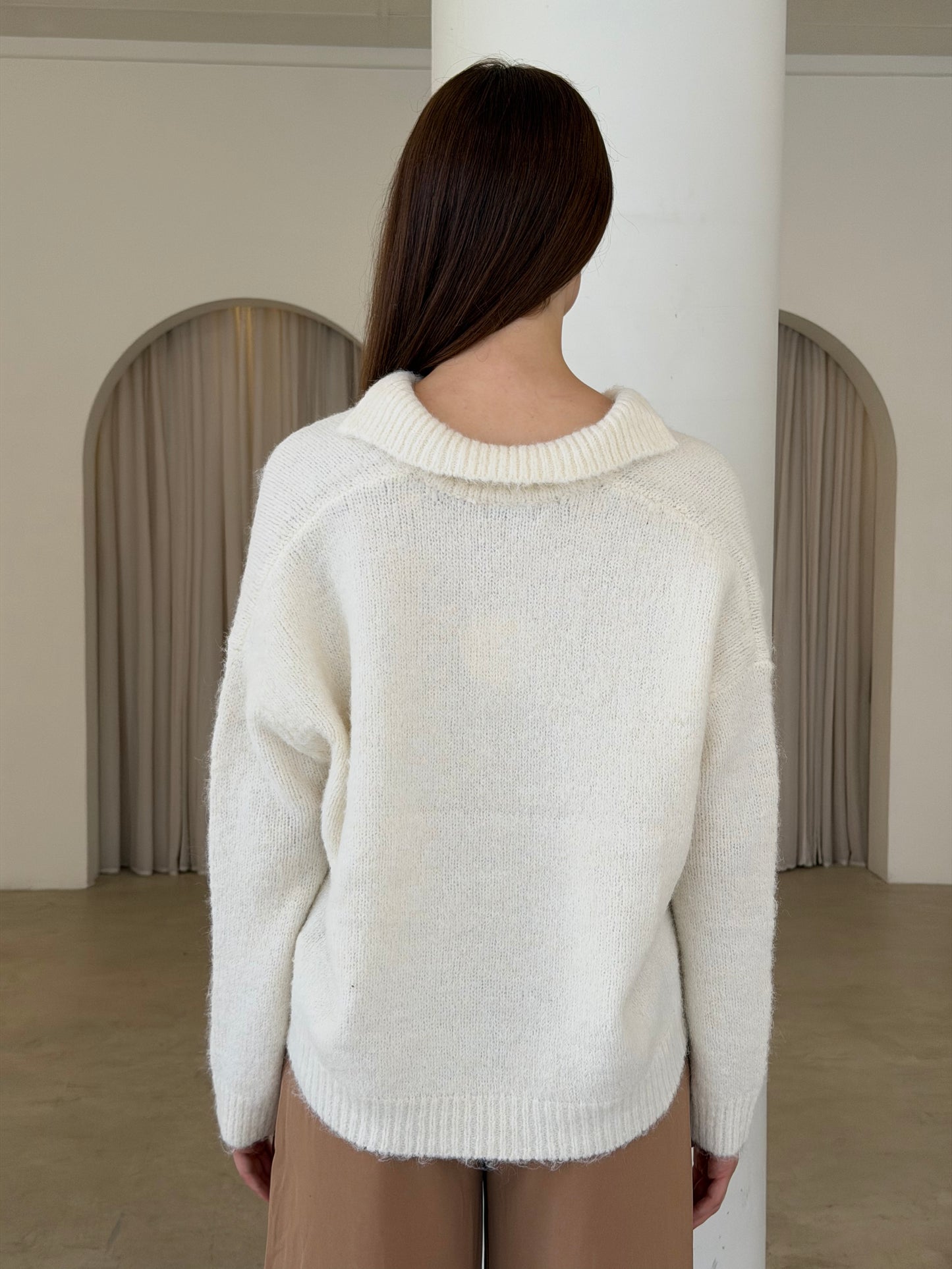 MILIE KNIT TOP - WHITE