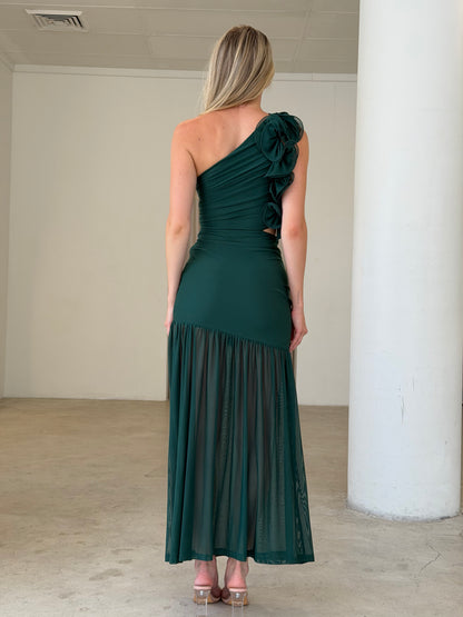 FAYE DRESS - FOREST GREEN