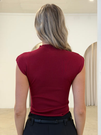WREN KNIT TOP - WINE