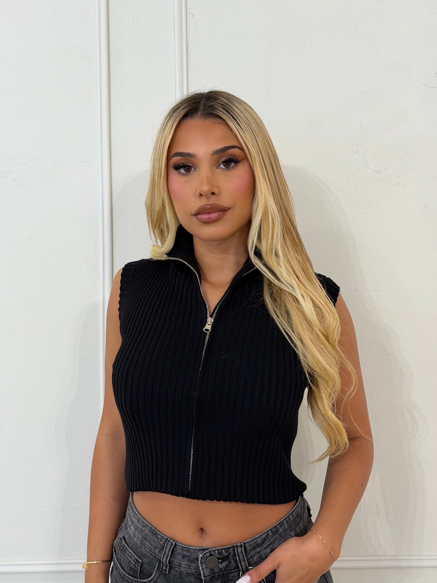 ESME KNIT TOP - BLACK