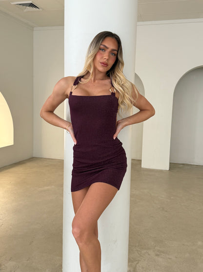 ELOISE DRESS - PURPLE (SHIMMER)