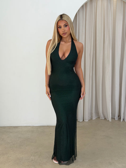 NETH DRESS - FOREST GREEN (LONG)