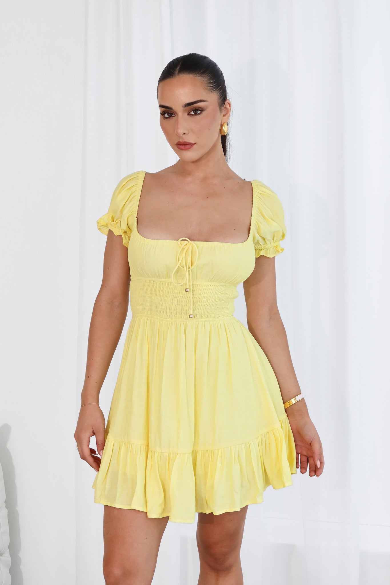 LAVIE DRESS (SHORT) - YELLOW/LEMON