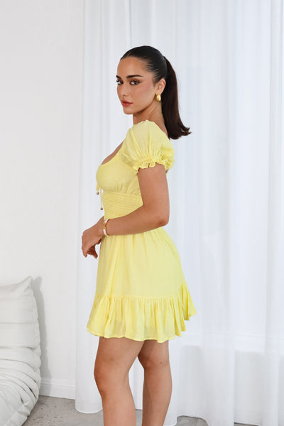 LAVIE DRESS (SHORT) - YELLOW/LEMON