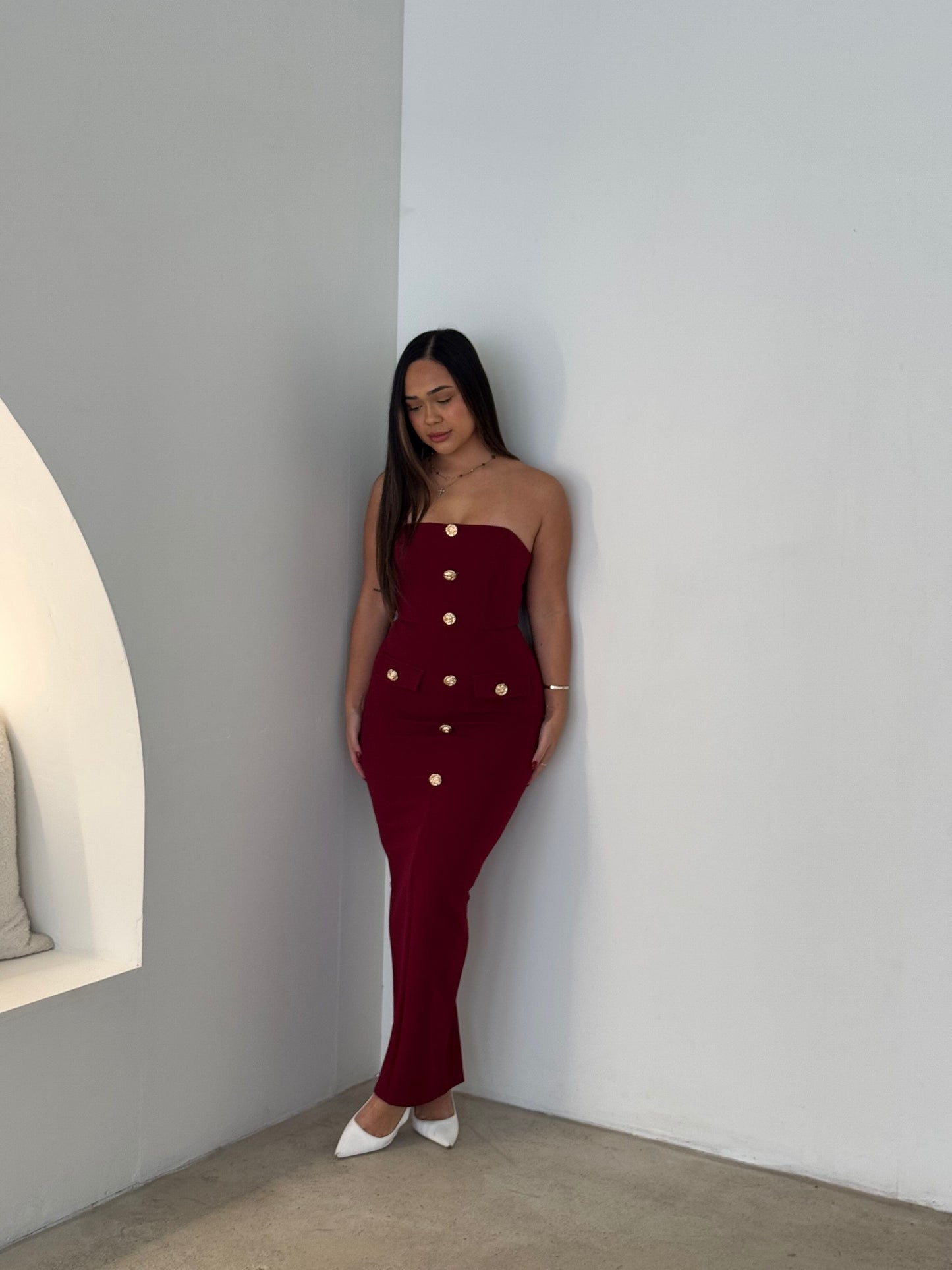 HANNAH DRESS - WINE