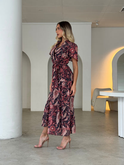 ARICA DRESS - BLACK/RED