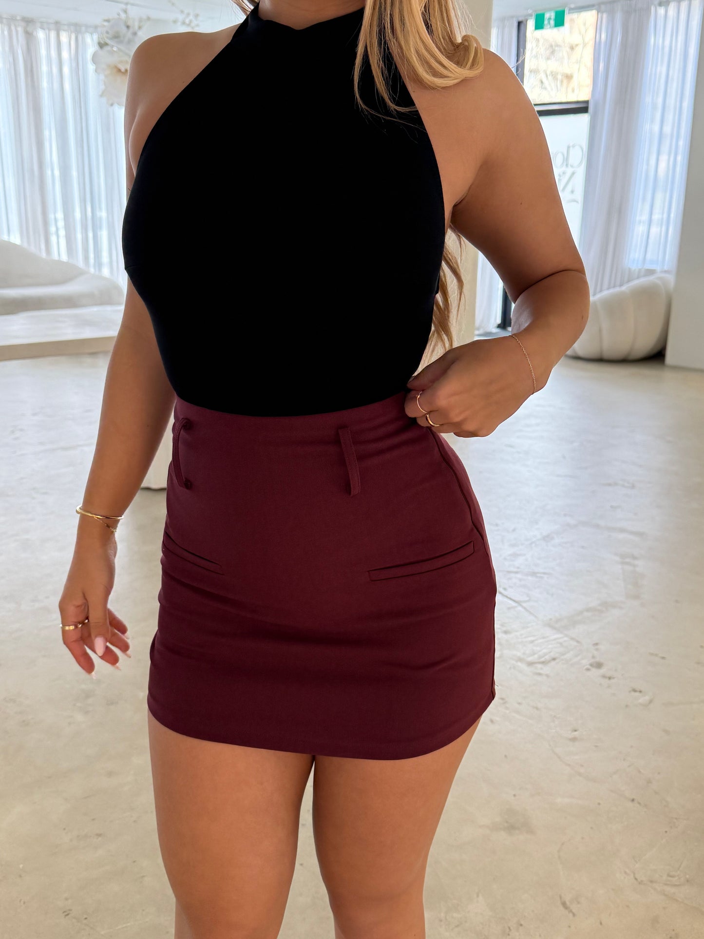 ELISE SKORT/SKIRT - MERLOT