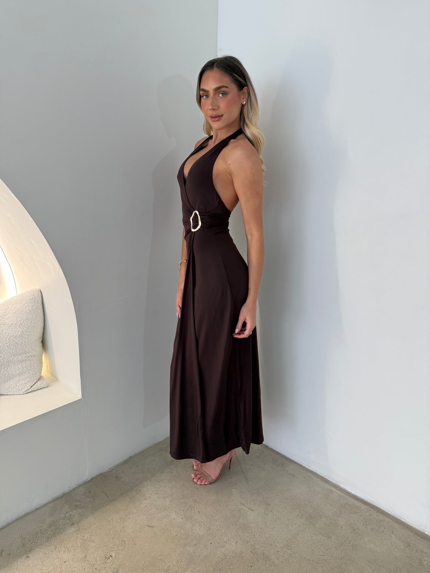 RAZA DRESS - BROWN