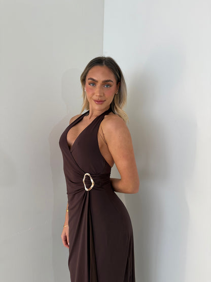 RAZA DRESS - BROWN